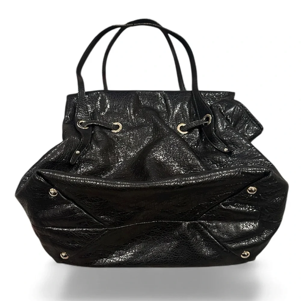 JIMMY CHOO BLACK SOFT LEATHER Luxury Old Money HANDBAG